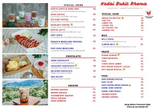 Menu Kedai Bukit Rhema